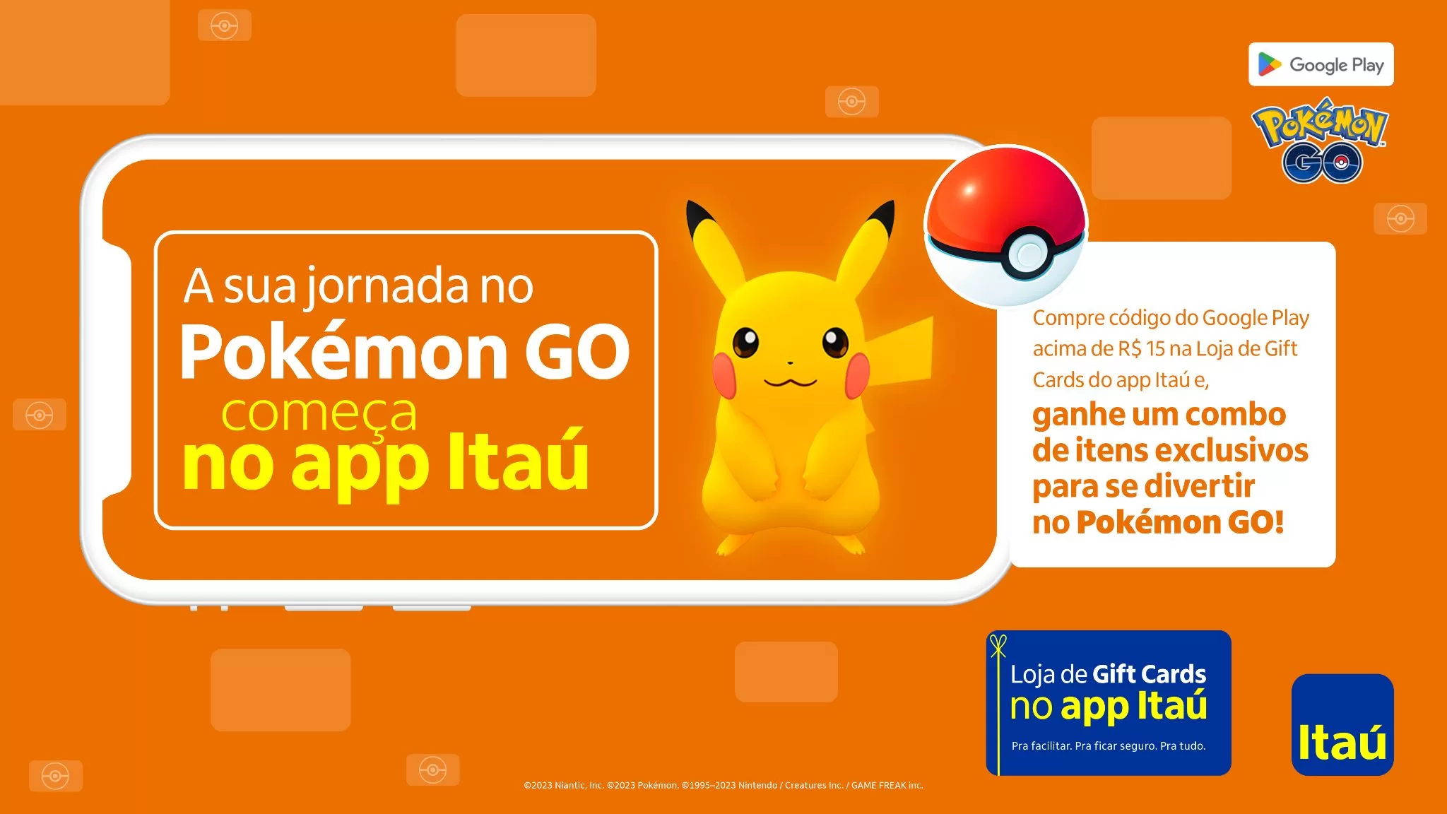 Itaú Unibanco traz o Pokémon GO na sua loja de Gift Cards com Promoção
